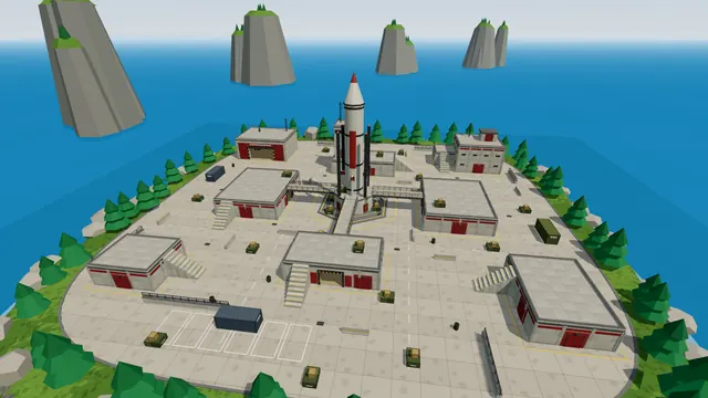 Island Base with the rocket in the middle